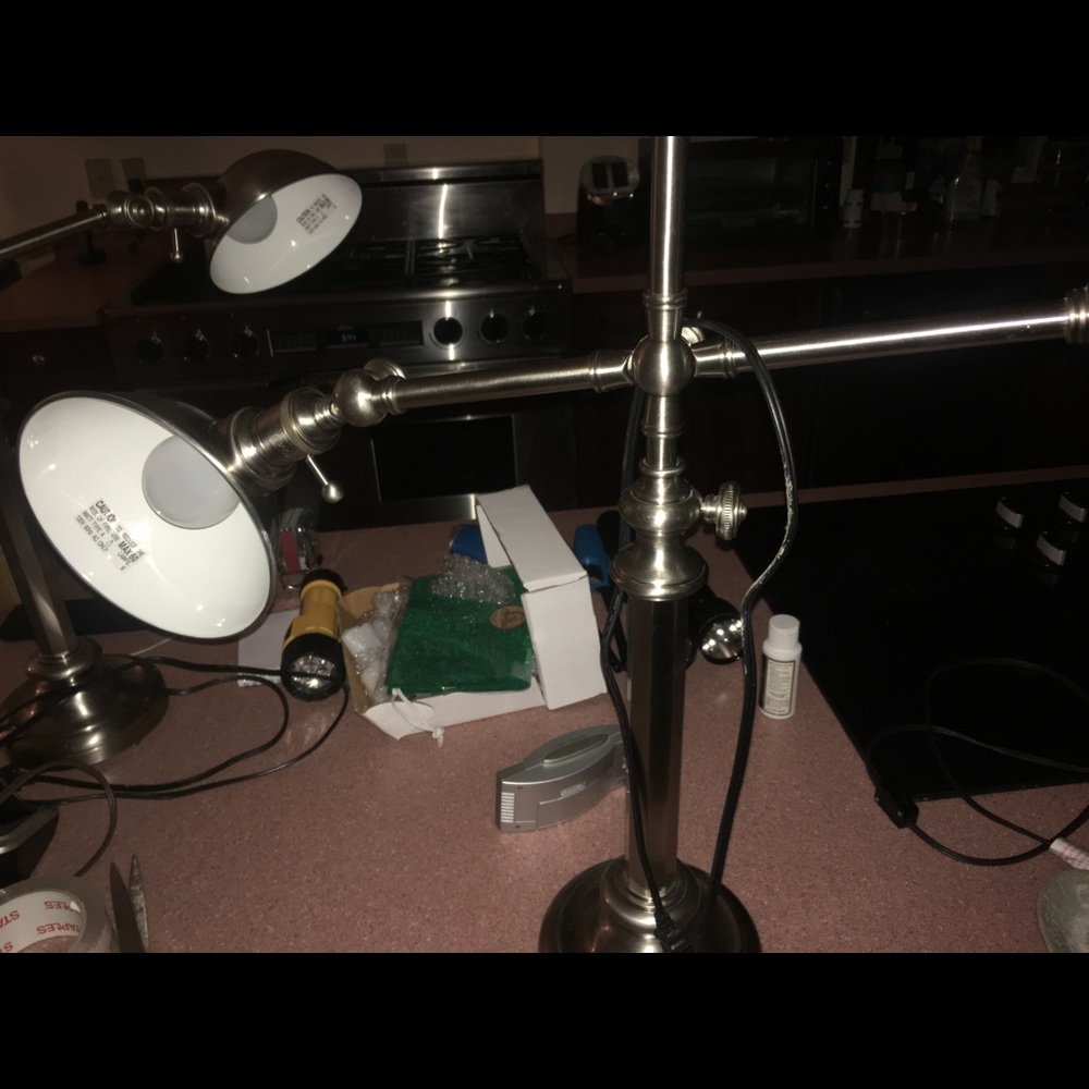 Two very heavy Luminarie desk lamps